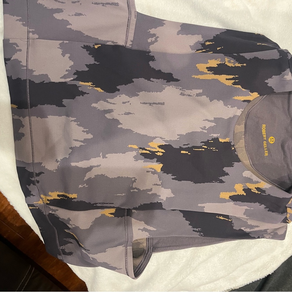 Lululemon! Robert Geller Men's Camouflage Tee - Gray and Gold by Lululemon